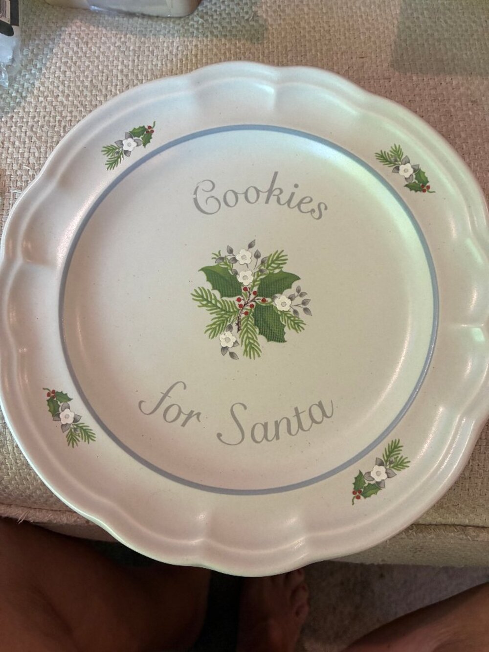 Pfaltzgraff Cookies For Santa Plate Beautiful Christmas Heirloom Design